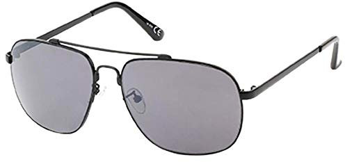 CHICNET Sonnenbrille Herren Pilotenbrille 400 UV Retro Flat Top Steg dicke Enden grau
