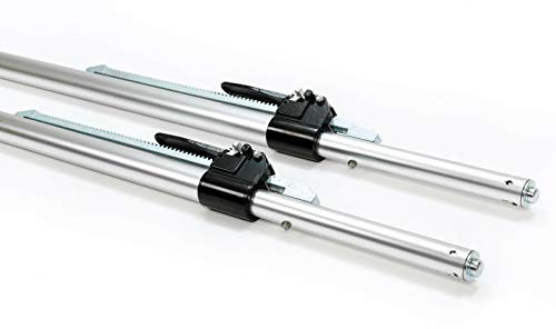 LOADCARE 2 x Aluminium-Klemmbalken für PKW/PKW Alu-Klemmbalken, 1,68-2,05 m Einsatzbereich, mit Zapfen für Airlineschienen