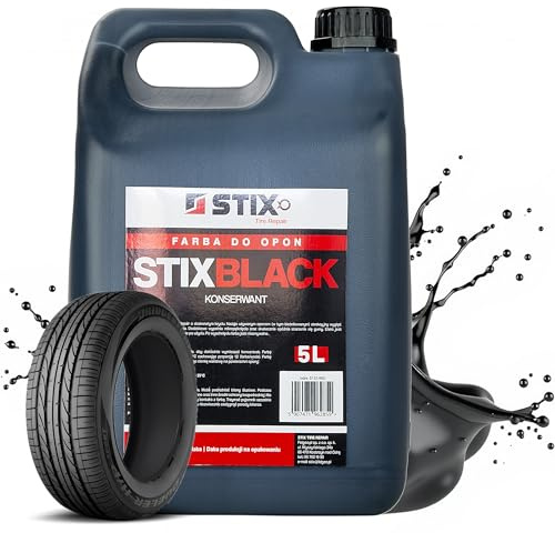 Stix Peinture pour pneus Couleur Noire 5L Concentré 1:2 Protection du Caoutchouc Entretien des Pneus