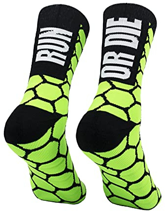 PERRO LOCO CLOTHES Calzini da Corsa compressivi di Colori. (IT, Numero, 37, 39, Regular, Regular, Verde)