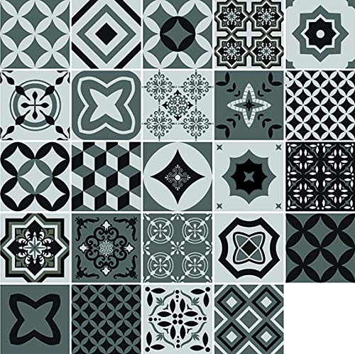 32 Stück Fliesenaufkleber – Dekorative Fliesen selbstklebend für Bad und Küche – Design Decals (P72415V1)