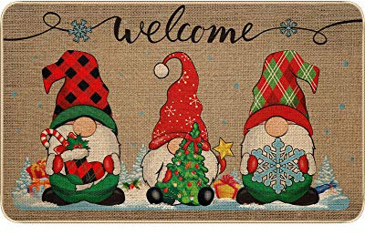 28 x 17 Zoll Weihnachten Dekorative Fußmatte Weihnachten Willkommen Haustür Matte Rutschfest Waschbar Winter Fußmatte Gummi Rück Weihnachtsmann Schneeflocken Tür Matte Indoor Outdoor