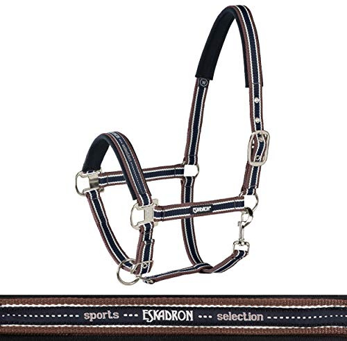Eskadron Halfter Dornschnalle New Basic in Cognac-Creme-Nightblue, Größe:Vollblut