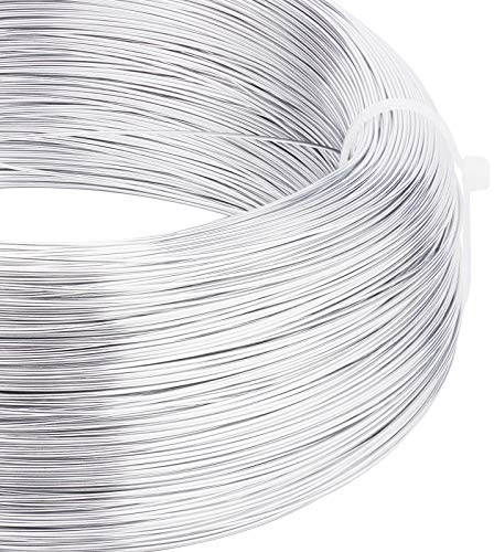 BENECREAT 0.6mm 280m Filo di Alluminio Argento Filo per Scultura in Metallo Pieghevole per la Creazione di Gioielli con Perline