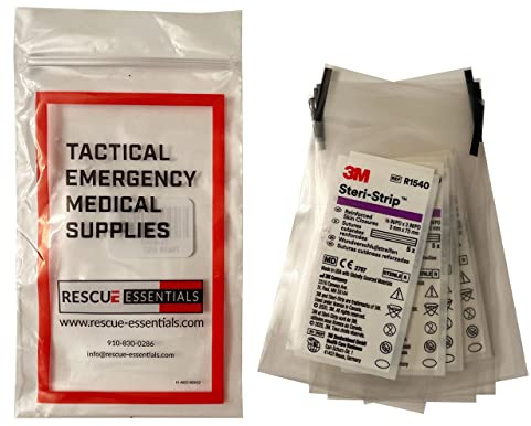 Rescue Essentials - 3M Steri-Strip Reinforced Skin Closures (1/8 in x 3 in) - 20 Count (4 Packages of 5)