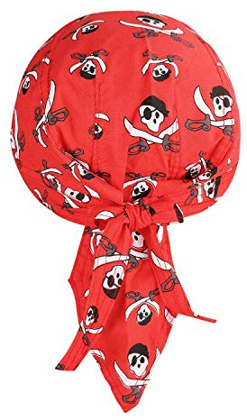 AfinderDE Unisex Modische Skelette Bandana Kopftücher Halstuch Schlauchtuch Biketuch UV Schutz Kopfband für Biking Fahrrad Motorrad Radsport (Rot)