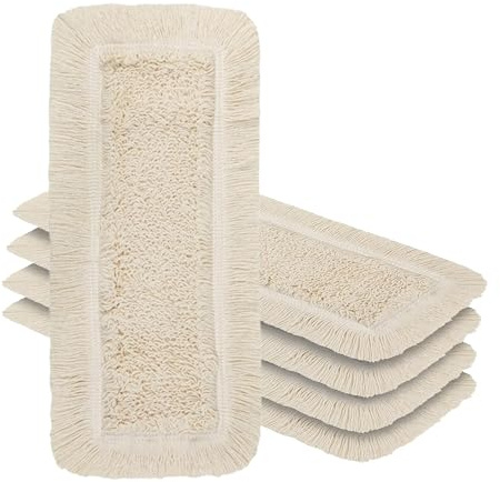 OKAEI Wischmopp Bezüge 50 cm Beige, 5er Set – Baumwoll Wischbezug für Bodenwischer – Ersatzbezüge für Klapphalter – hohe Schmutzaufnahme für Trocken- & Nassreinigung