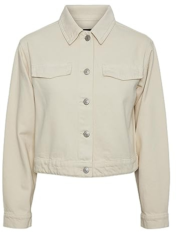 PIECES Dam jeansjacka PCTESSIE, Whitecap grå, S