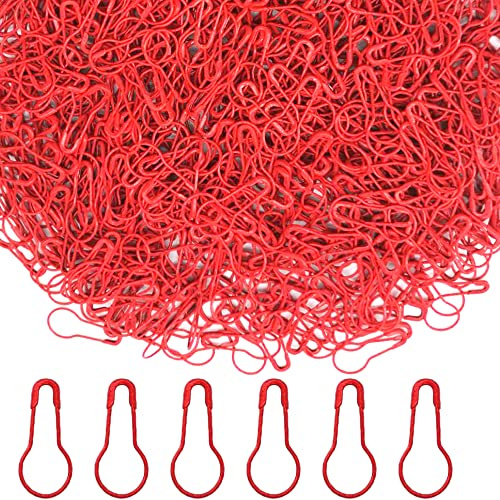 Yosawo 500Stück Sicherheitsnadeln Calabash Pin Kürbis Pins für Stricken Maschenmarkierer DIY Fertigkeit-Herstellung (Rot)