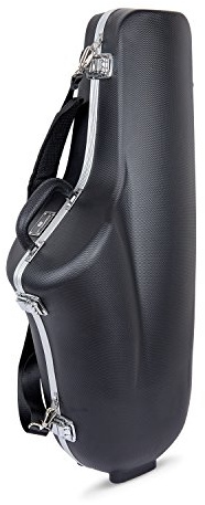Crossrock Konturierter ABS-geformter Altsaxophonkoffer mit einzelnem Gurt