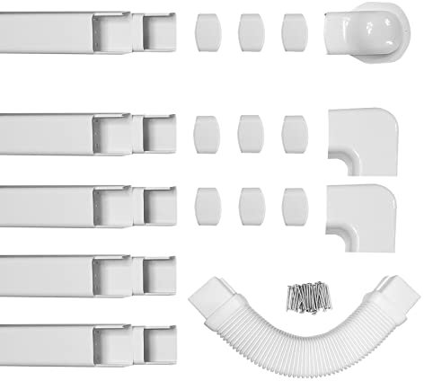 tBesme Kit de cubierta de línea decorativa para aire acondicionado mini split | Kit de cubierta de línea de 3 pulgadas y 15 pies para aire acondicionado mini split y central y juego de línea de bomba