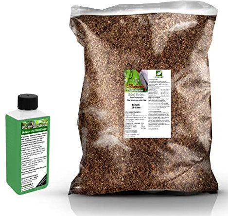 Umtopf - Set für Bananenstauden - bestehend aus 10 Liter Spezial - Substrat und darauf abgestimmten Flüssigdünger NPK Volldünger (für Bananenpflanzen)