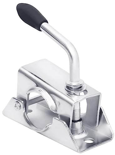 vidaXL Stützradklemme, Klemme für Stützräder mit Rohrdurchmesser von 48 mm, Klemmhalter mit 1 Gummigriff, Rohrklemme Rohrverschraubung, Verzinkter Stahl