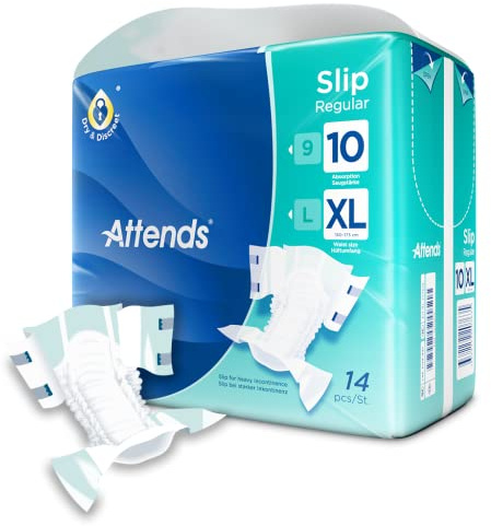 Attends Slip Regular 10 XL, 1 Packung mit 14 Stück, zur Behandlung schwerer Harn- und/oder Stuhlinkontinenz