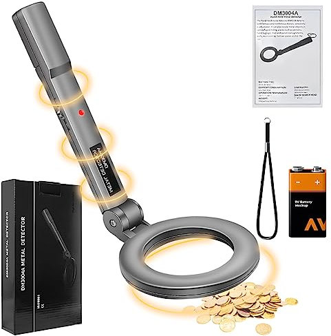 Tragbar Metalldetektor Profi Metallsuchgerät Metall: Nizirioo Pinpointer Metalldetektor Faltbar Metallsuchgerät Wasserdicht 180° Verstellung für Flughafen Bahnhof Goldmünze Hunt Relikte Schmuck