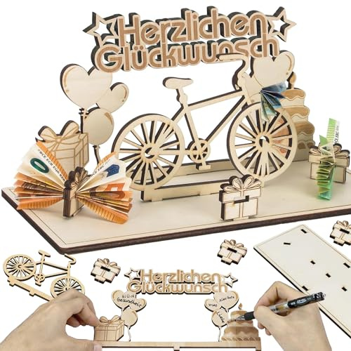 Geburtstag Geldgeschenk Holz Fahrrad Geschenk Geldgeschenk Fahrrad Geldgeschenk Geburtstag für Frauen & Männer EIN perfektes Jugend Freund Oder Familie