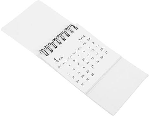 AOKWAWALIY 2024 To Do Liste Block Kalender 18 Monatskalender Tischkalender Mini Tischkalender Tischkalender Klappkalender Tischdekor Kleiner Tischkalender Spiralpapier Kalender Schreibtisch Büro Weiß