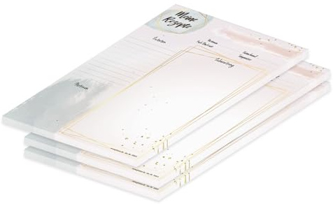PRICARO Rezeptblock Golden Dots, A4, 25 Blatt, 3 Stück