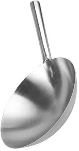 DECHOUS Wok Conducción Uniforme del Calor de Acero Inoxidable Diseño Simple y Conveniente Varios estilos Sartén Varios estilos para Cocina en Estufa Eléctrica Gas