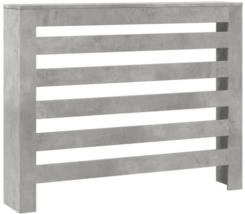 Tidyard Heizkörperverkleidung Heizungsabdeckung Heizungsverkleidung Heizkörperabdeckung Heizung Abdeckung Heizkörper Betongrau 104x20x82 cm Holzwerkstoff