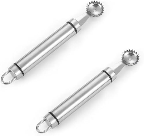 2pcs Stainless Steel Strawberry Huller Multi-Function Stainless Corer and Pitter Remover for Strawberry, Tomato Stem Corer Tool Tomato,Vegetable