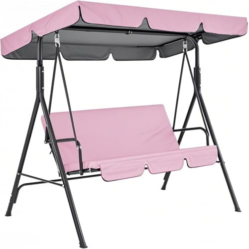 LSyySy Garden Canopy Swing Seat Chair - Adjustable Canopy, Removable Cushion, Outdoor Patio Poolside Porch Bench, Comfortable Swinging Chair for Relaxing and Enjoying Your Outdoor Space