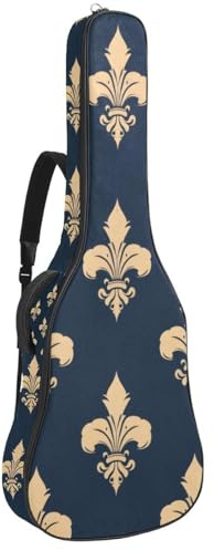Tasche für Akustikgitarren, weicher Gitarrenkoffer mit 2 Taschen und Aufhängerschlaufe auf der Rückseite, für 40, 41, 42 Zoll E-Bass, klassische Gitarren, Vintage Hirsch im Kiefernwald, Nachtmond