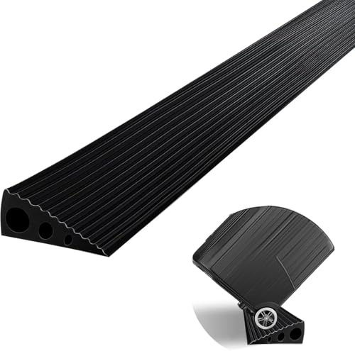 CUTIS Türschwellenrampe, 90x6x2 cm, PVC Rampe Saugroboter, Schwellenrampe, Geeignet für Saugroboter, Kinderwagen, Einkaufswagen, Rollatoren und E-Scooter, Rampe Türschwelle (Schwarz)