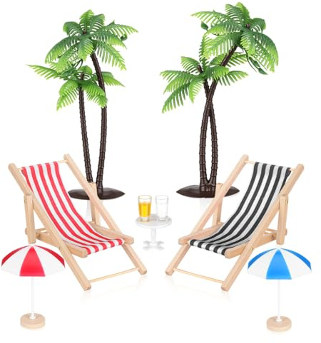 Hemoton 9Pcs Beach Micro Landscape Set Miniature Decorations | Beach Micro Landscape Ornament, Assorted Color, Doll House Furniture, Miniature Garden Plant Decoration, Decorative