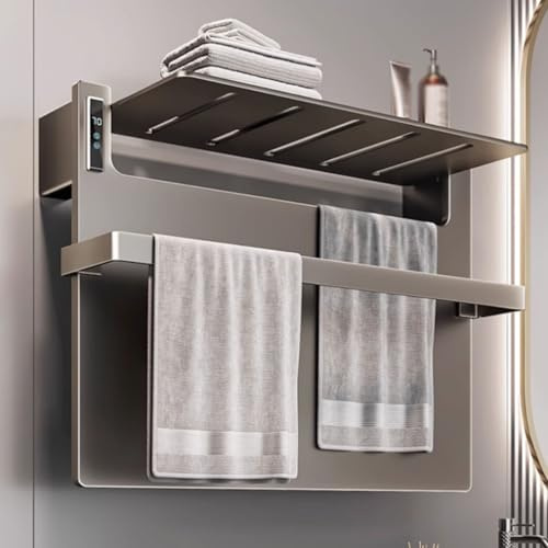Scaldasalviette elettrico da parete, in alluminio, con controllo touch, temperatura costante intelligente, multifunzionale, per uso domestico e bagno