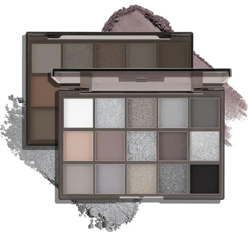 Boobeen Palette di 15 ombretti, temi colorati con glitter opachi altamente pigmentati, pigmenti pressati a lunga tenuta per look natalizi e stagionali (verde)