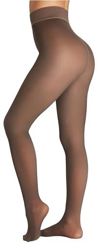 Seidiva Collant Polaire Femme Effet Transparent Chaud, Legging Collants Thermique Hiver Épais, Doux fourré et Taille Haute
