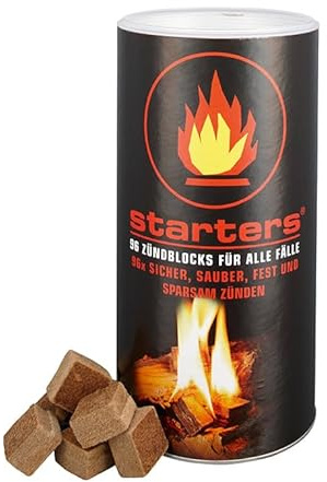 starters 96 Zündblocks in der praktischen Dose Grill, Kamin und Ofen