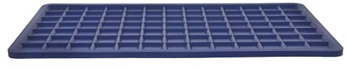 NIYANGLE Silicone Iron Rest Pad Heat Resistant Ironing Mat 9.43X5.31X0.16 Inch Blue Square Pattern Heat Proof Silicone Pad for Ironing Board and Soldering Use