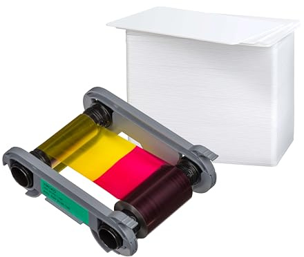 Evolis Primacy Zenius 2 färgband med 100 plastkort, vita, [R5F202E100]
