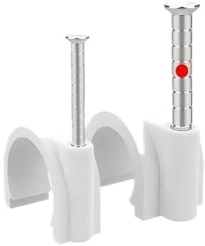Fermacavo Con Chiodo Morsetti for cavi da 100 pezzi Clip for chiodi, parete Ethernet rotonde bianche Puntine Cavo for altoparlanti con clip coassiale(5mm)