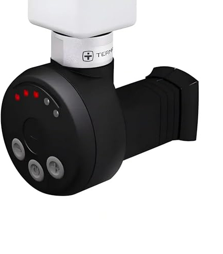Elemento Calefactor Terma con Termostato para Radiador Toallero 300 W, Negro, Rosca 1/2