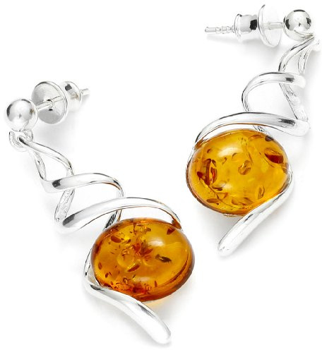 InCollections Damen-Ohrhänger 925/000 Sterlingsilber mit Bernstein 0010260161501