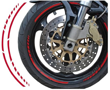 FOLIATEC PIN Striping Racing Felgenrandaufkleber Motorrad Zierstreifen Felgen Aufkleber, rot