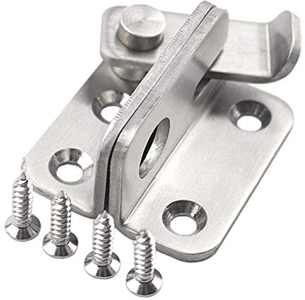 YUOIP® 1.8 Hasp Latch Gate Bolt Lock Door Bolts Stainless Steel Padlock Left Open