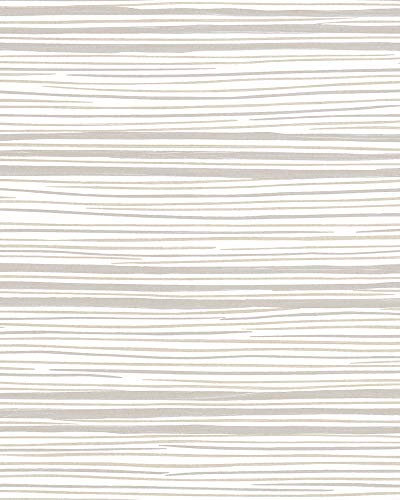 marburg Tapete Weiß Beige Streifen für Schlafzimmer Wohnzimmer oder Küche Made in Germany 10,05m x 0,53m