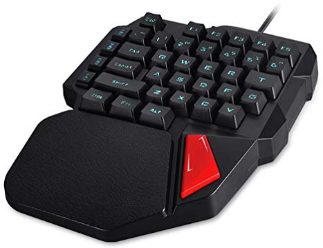 KUANDARMX One Handed Mechanical Gaming Keyboard Rgb Wired Gaming Keyboard 38 Keys One-handed Blue Switch Led Backlit Mechanical Keyboard Macro Definition, Black