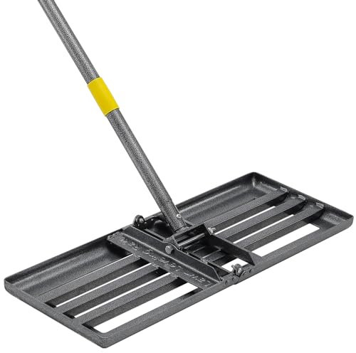 Zusammenklappbar Rasenrakel, 45x65cm Profi Rasenrakel Lasercut Rakel zum Sanden Abziehen Levelingrake Flächenebner Leveler Lawnleveling