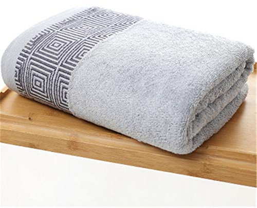 ZZDH Serviette Microfibre Douce et Fibre de Bambou Jacquard Absorbante 70x140cm (Color : Dark Grey)