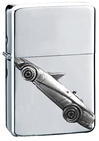 Britisches Oldtimer TR7 Cabrio ref273 Zinn-Effekt Design auf einem Flip-Top-Benzinfeuerzeug, winddicht, Silber nachfüllbar