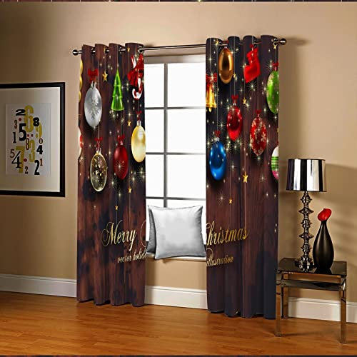 AMDXD Tende Cucina, Tenda Da Cucina Poliestere Colorato Buon Natale E Decorazioni Natalizie Tenda Per Finestra 274x183CM