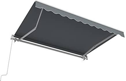 paramondo Gelenkarmmarkise Basic 2000 Markise Sonnenschutz Sichtschutz für Balkon & Terrasse, 450 x 350 cm (Breite x Ausfall), Uni Anthrazit