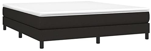 vidaXL Cadre de Lit à Ressorts, Lit Rembourré avec Pieds, Lit Double avec Sommier à Lattes, Lit Adulte de Chambre à Coucher, Moderne, Noir 160x200 cm Tissu