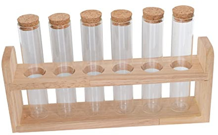 SHOWERORO Reagenzglasständer Für Haushalt Halter Küchenaccessoire Holz Aufbewahrung Präsentation Nüsse Gewürze Wohnaccessoire Modern