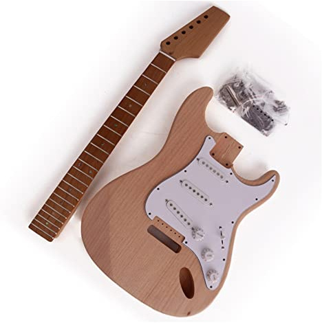 Unfertiges Ahornhals-Griffbrett, Zweiteiliges Mahagoni, 22 Bünde Für ST-E-Gitarren-Kit Für Selbermachen Fachmann E-Gitarren-Bausatz